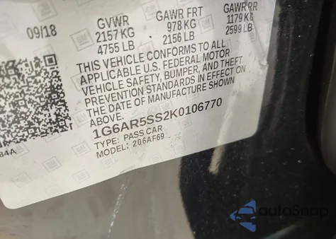 2019 Cadillac Cts Luxury z USA, uszkodzony, nr VIN 1G6AR5SS2K0106770